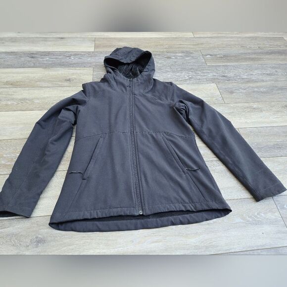 The North Face hooded zip up gray jacket soft fur inside size women's medium - Picture 1 of 8